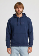 Sweat à capuche regular bleu marine coton polyester