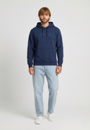 Sweat à capuche regular bleu marine coton polyester