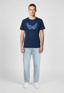 T-shirt manches courtes regular bleu marine coton