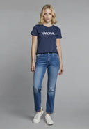 JASIC Slim Fit Stretch Cotton Short-Sleeve T-Shirt - Navy