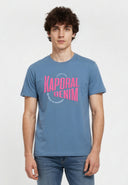 T-shirt manches courtes regular bleu ciel coton