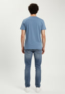 T-shirt manches courtes regular bleu ciel coton