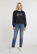 sweatshirt slim noir coton polyester
