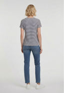 T-shirt manches courtes slim blanc cassé coton stretch