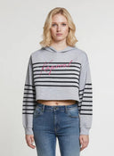 Sweat à capuche regular gris coton KAT