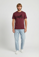 T-shirt manches courtes regular rouge bordeaux coton