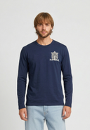T-shirt à manches longues bleu marine en coton KRAKOW