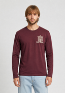 T-shirt à manches longues bordeaux en coton KRAKOW