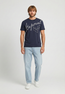 T-shirt manches courtes regular bleu marine coton