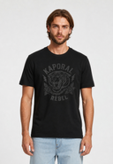 T-shirt manches courtes regular noir coton KULUM