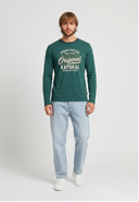 T-shirt à manches longues vert en coton KUOPIO