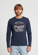 T-shirt à manches longues bleu marine en coton KUOPIO