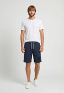 Short regular bleu marine molleton coton polyester