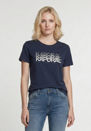 T-shirt bleu marine en coton KYM