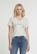 LIA Slim Fit Stretch Cotton Short-Sleeve T-Shirt - Cream