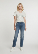 LIA Slim Fit Stretch Cotton Short-Sleeve T-Shirt - Cream