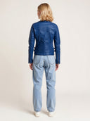 Veste bleu royal en cuir LOANA