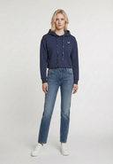 LOICIA Regular Fit Cotton Hoodie - Navy