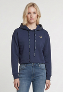 LOICIA Regular Fit Cotton Hoodie - Navy