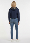 LOICIA Regular Fit Cotton Hoodie - Navy