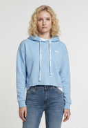 Sweat à capuche regular bleu ciel coton LOICIA