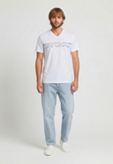 T-shirt manches courtes slim blanc coton stretch