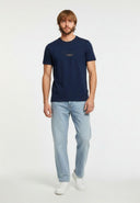 NIRAJ Regular Fit Cotton Short-Sleeve T-Shirt - Navy
