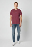 T-shirt manches courtes regular rouge bordeaux coton