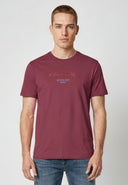 T-shirt manches courtes regular rouge bordeaux coton