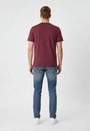 T-shirt manches courtes regular rouge bordeaux coton