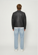 Veste noire en cuir PAUL, homme – vue 3