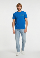 RIDUR Regular Fit Cotton Short-Sleeve T-Shirt - Blue