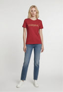 T-shirt manches courtes slim rouge coton stretch SELOR
