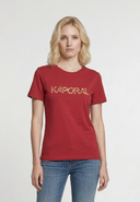 T-shirt manches courtes slim rouge coton stretch SELOR