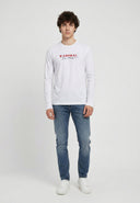 T-shirt manches longues regular blanc coton