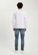 T-shirt manches longues regular blanc coton