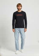 T-shirt manches longues regular noir coton