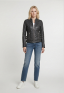 Veste noire en cuir TIFENN, femme – vue 1