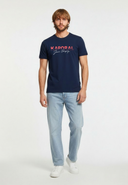 TIMEO Regular Fit Cotton Short-Sleeve T-Shirt - Navy