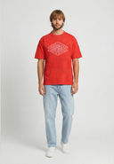 T-shirt manches courtes regular rouge coton