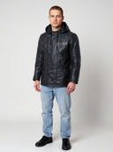 Veste noire en cuir TROPIC