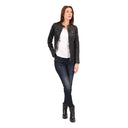Veste noire en cuir ARYA