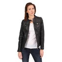 Veste noire en cuir ARYA
