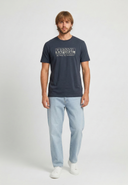 T-shirt manches courtes regular bleu marine coton