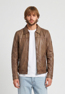 Veste vintage cognac en cuir BODDY