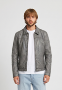 Veste vintage grise en cuir BODDY