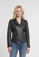 Veste noire en cuir DALIA