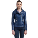 Perfecto bleu royal en cuir DENISE
