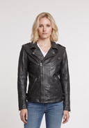 Veste noire en cuir GLENN