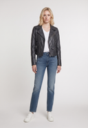 Veste noire en cuir GLENN